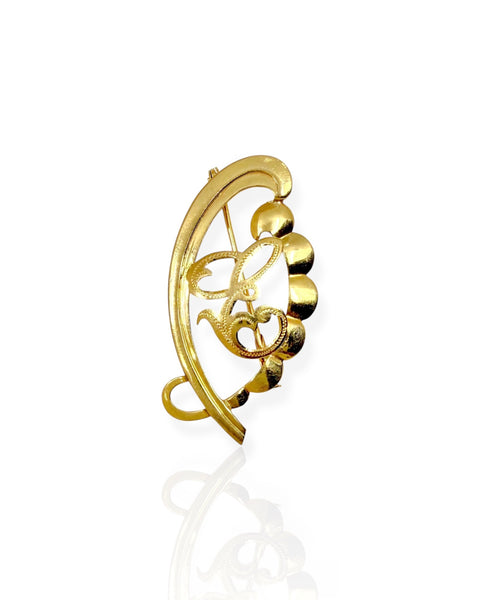 18k Gold Letter E Brooch