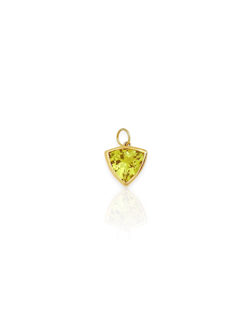 14k Gold Citrine Trillion Charm