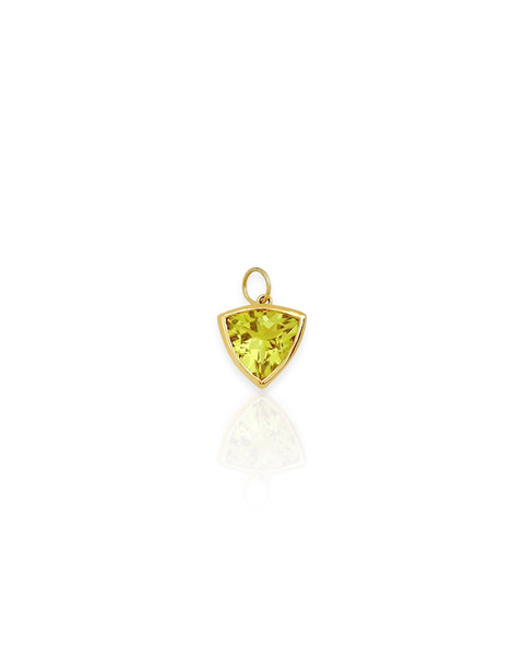 14k Gold Citrine Trillion Charm