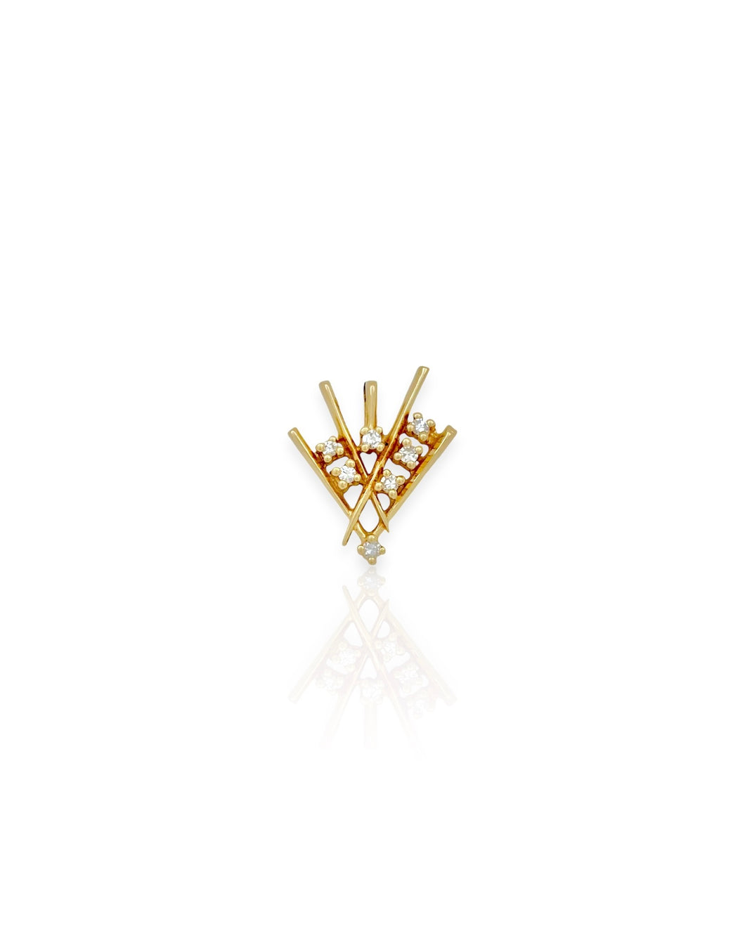 14k Gold Diamond Arrow Charm