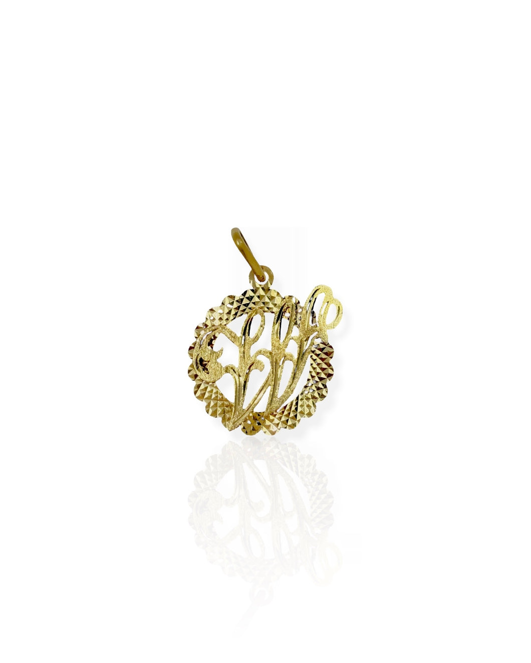 18k Gold Letter W Charm