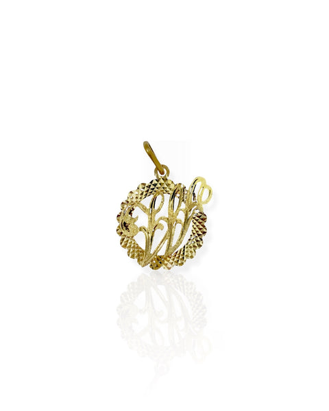18k Gold Letter W Charm