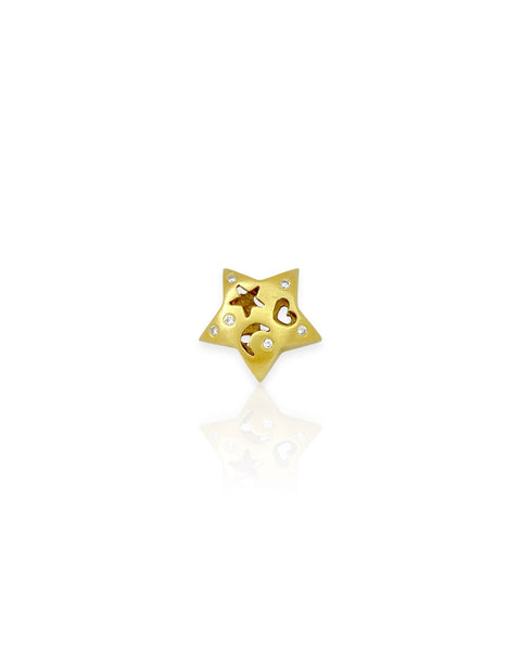 14k Gold Star Slider Charm