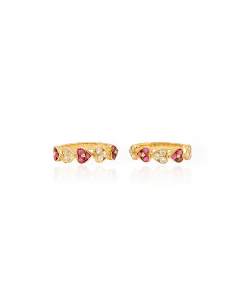 18k Gold Diamond and Ruby Hearts Rings (8)