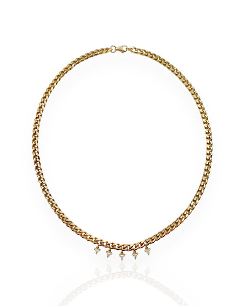 14k Gold Diamond Fringe Necklace (18