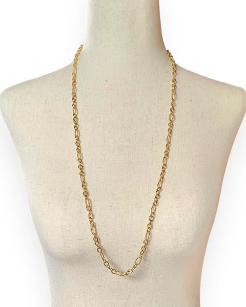 18k Gold Mixed Link Necklace (31.125")