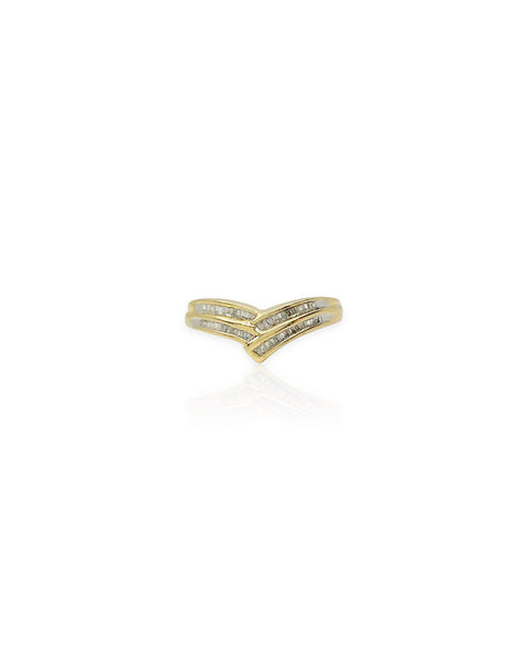 14k Gold Diamond Chevron Ring (6.25)