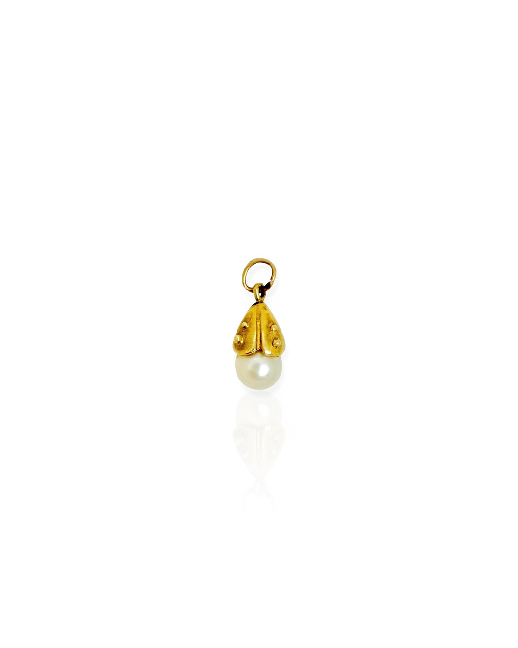 14k Gold Studded Pearl Charms