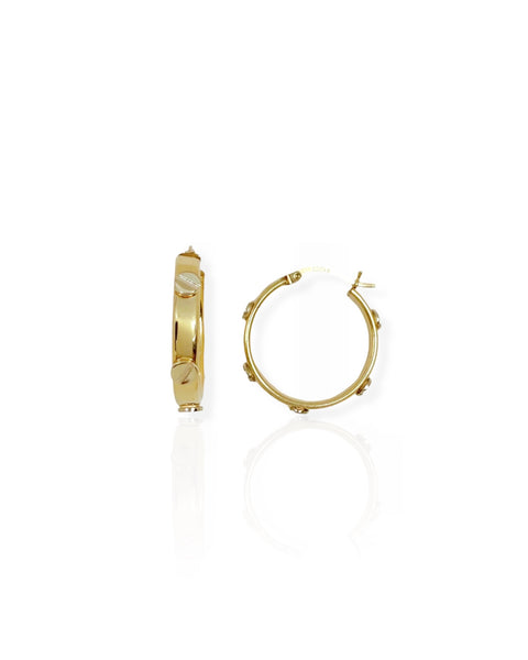 14k Gold Screwhead Hoop Earrings