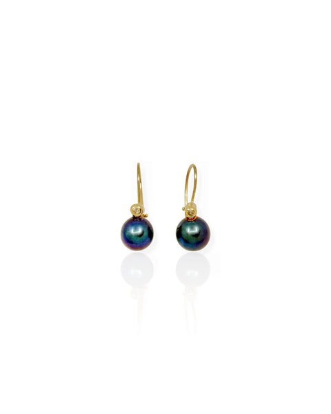 14k Gold Pearl Drop Earrings
