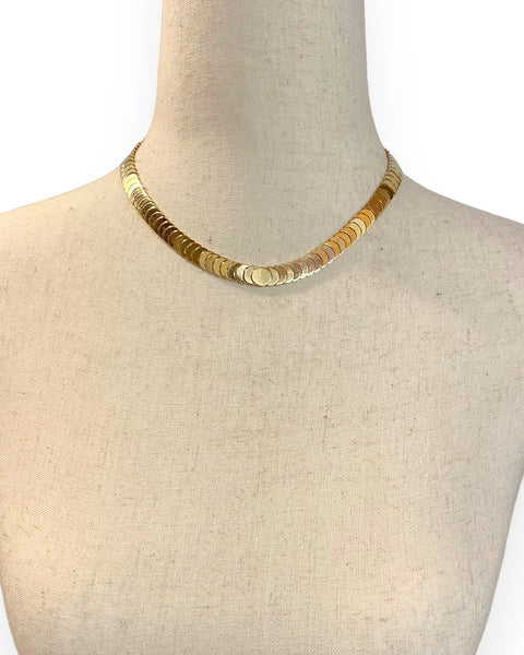 14k Gold Moon Phase Necklace (15.5")