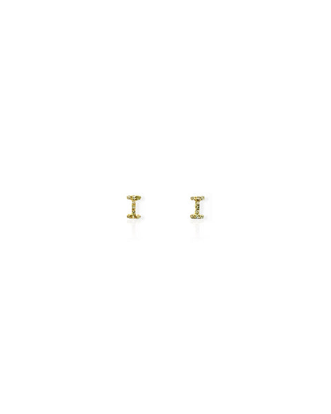 14k Gold Diamond Letter I Earrings