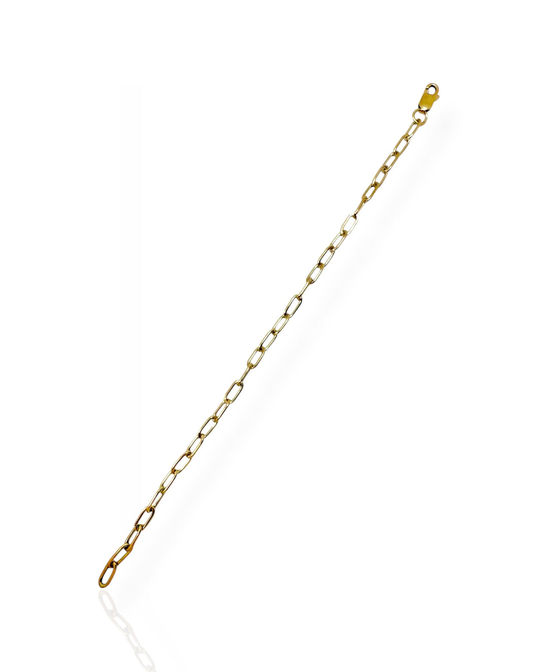 10k Gold Elongated Cable Chain Bracelet (6.5