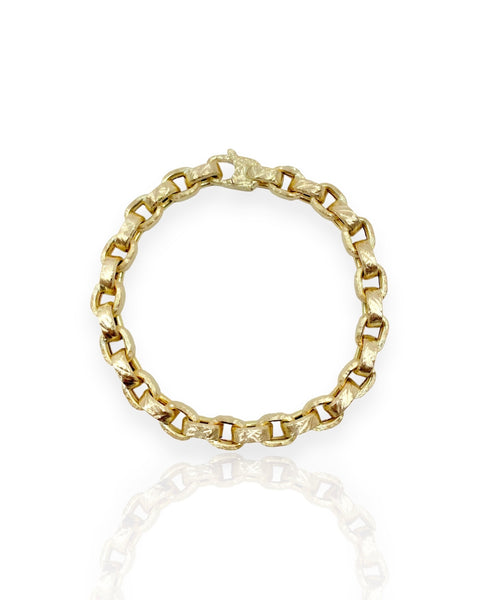 14k Gold Textured Chain Bracelet (7.5
