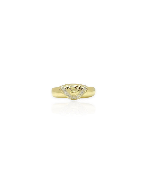 14k Gold Diamond Chevron Ring (5.75, 6.75)