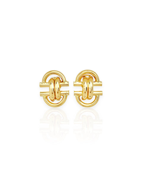 14k Gold Buckle Earrings