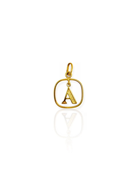 18k Gold Letter A Charm
