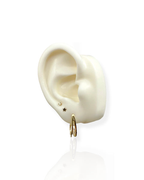 14k Gold Diamond Scoop Earrings