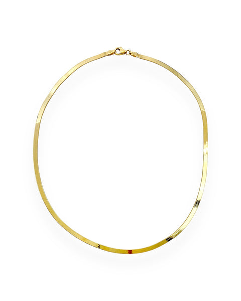 14k Gold Herringbone Chain Necklace (15.875