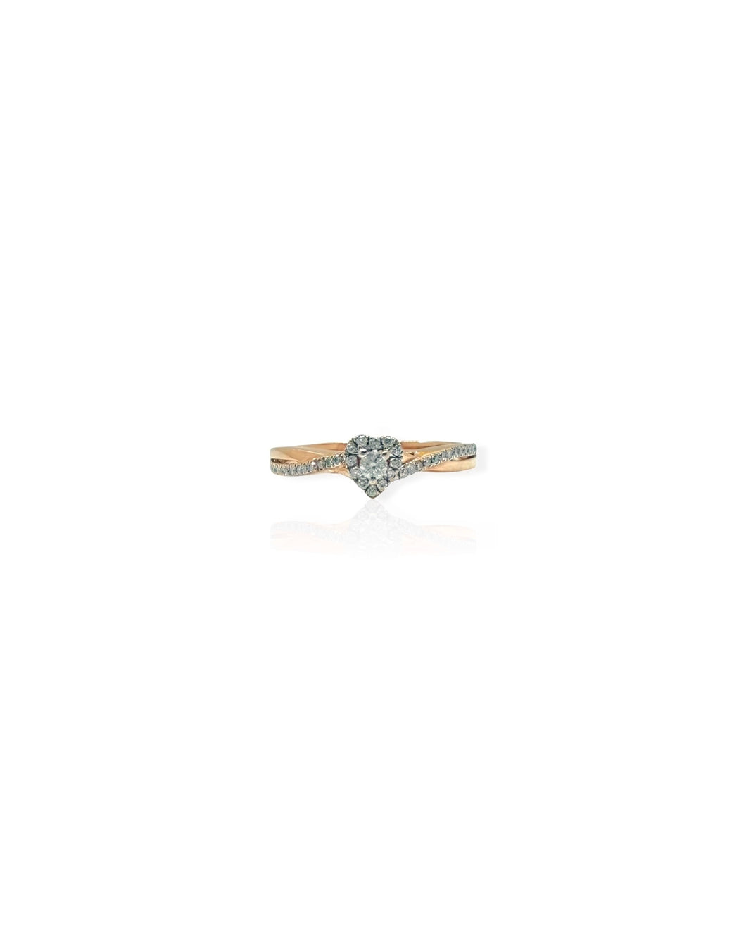 14k Rose Gold Diamond Heart Ring (7.5)