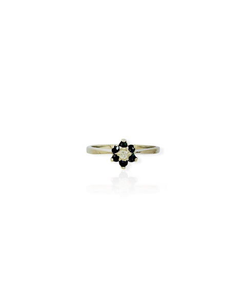 10k White Gold Gemstone Flower Ring (6)
