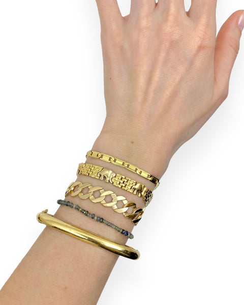 14k Gold Flat Curb Chain Bracelet (8.125")