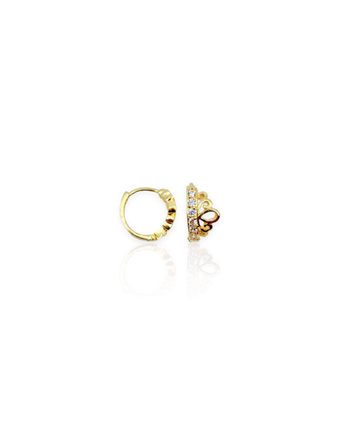 18k Gold Tiara Hoop Earrings