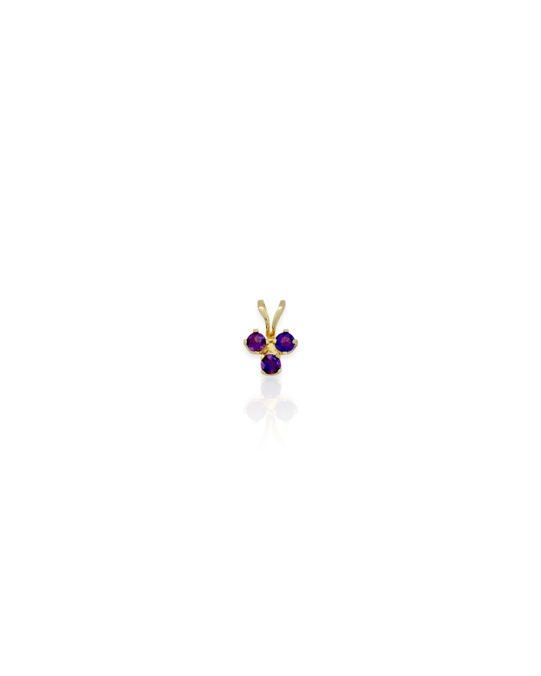 14k Gold Triple Amethyst Charm