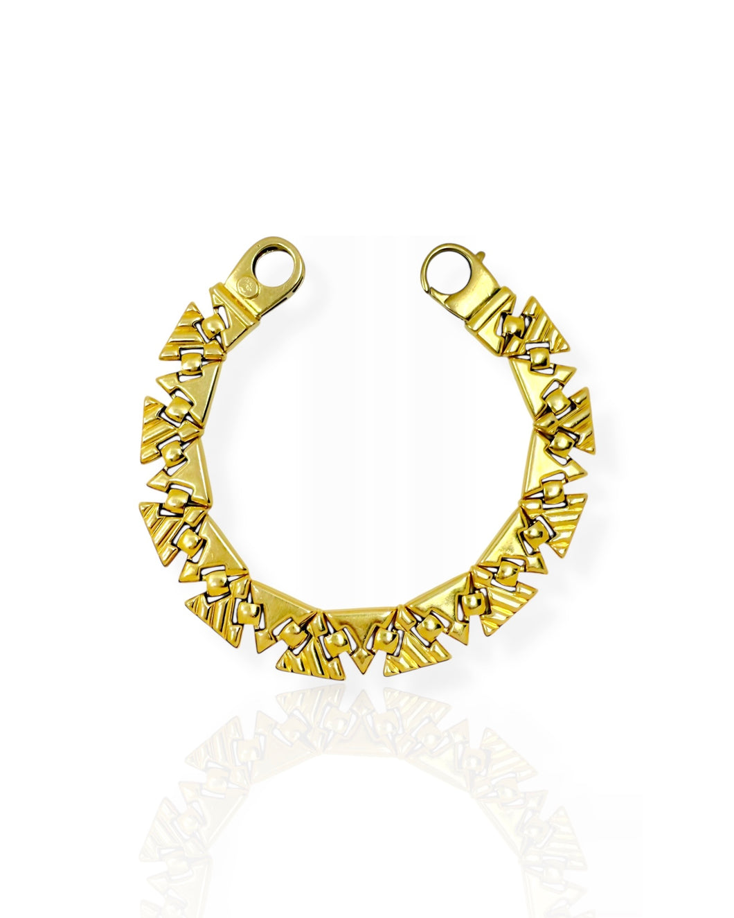 18k Gold Triangle Link Bracelet (8