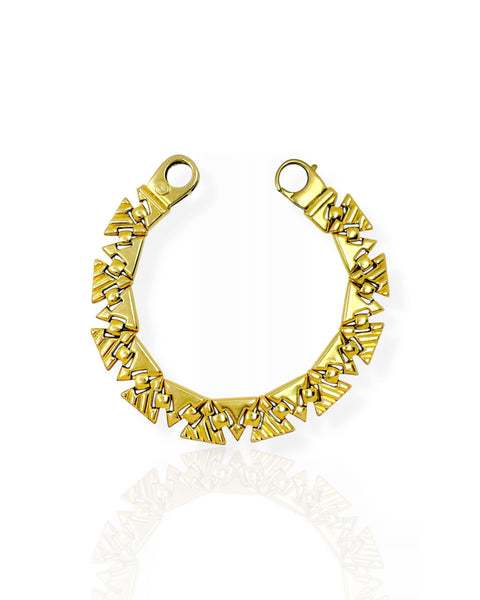 18k Gold Triangle Link Bracelet (8