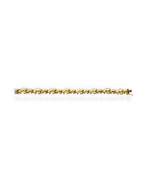 14k Gold Elephant Bracelet (7.25