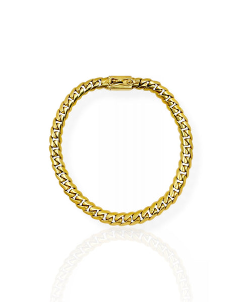 18k Gold Curb Chain Bracelet (7