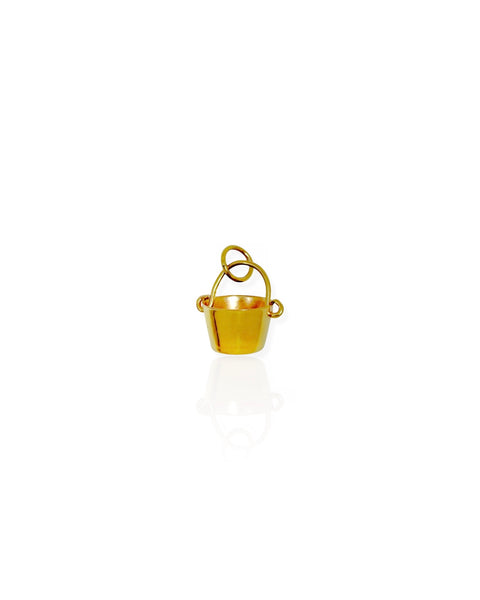 18k Gold Bucket Charm