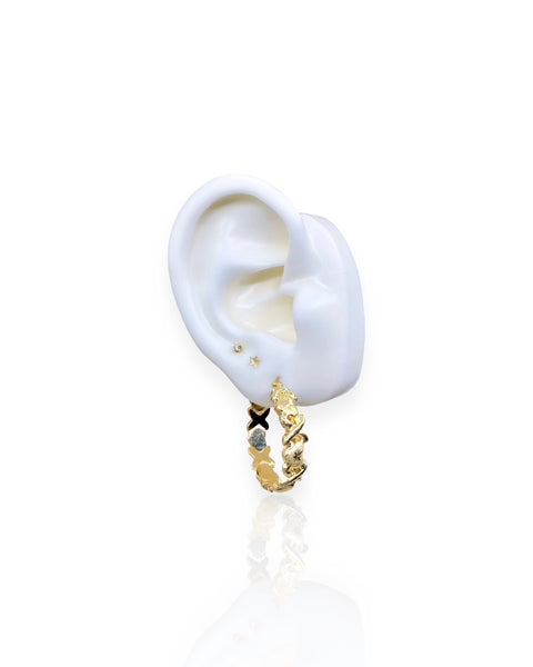 14k Gold XOXO Hoop Earrings