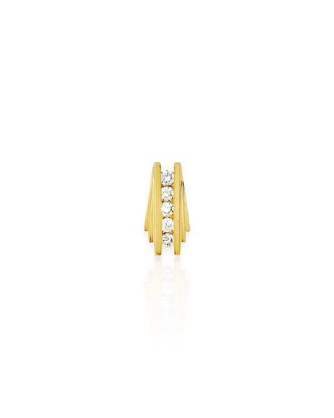 14k Gold Art Deco Style Diamond Slider Charm