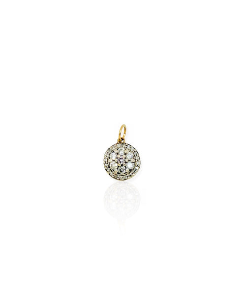 14k White Gold Diamond Cluster Charm