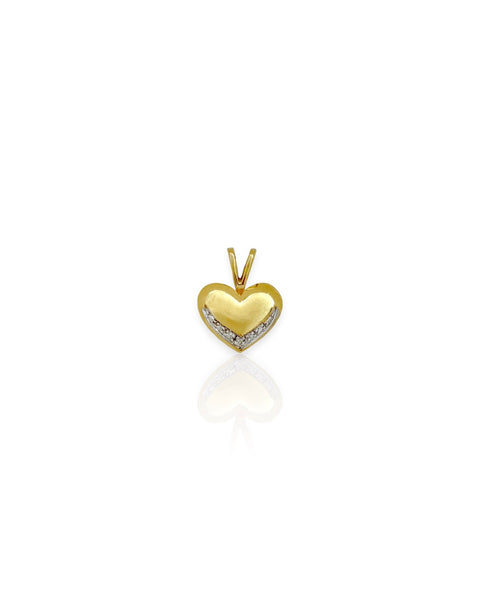 14k Gold Diamond Heart Charm