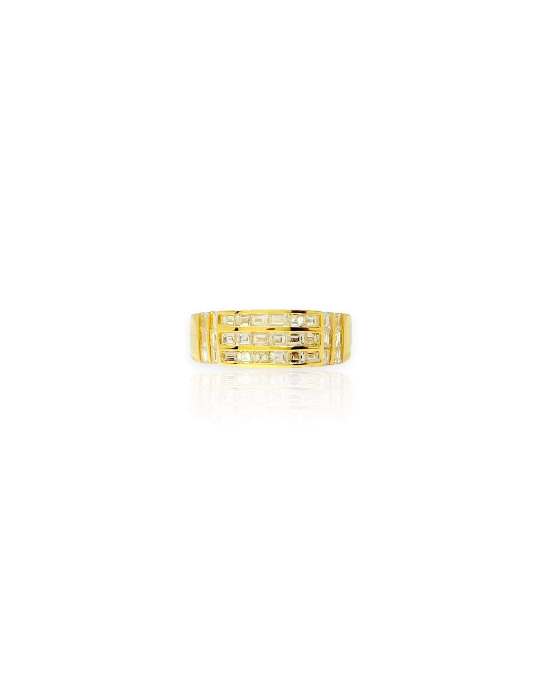 18k Gold Diamond Sections Ring (6.5)