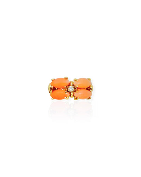 14k Gold Conch Shell and Diamond Ring (6.25)