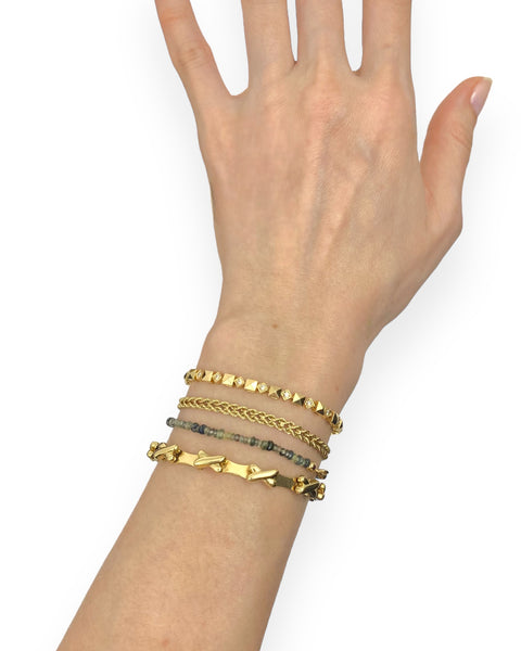 14k Gold Double Rope Chain Bracelet (7.25")