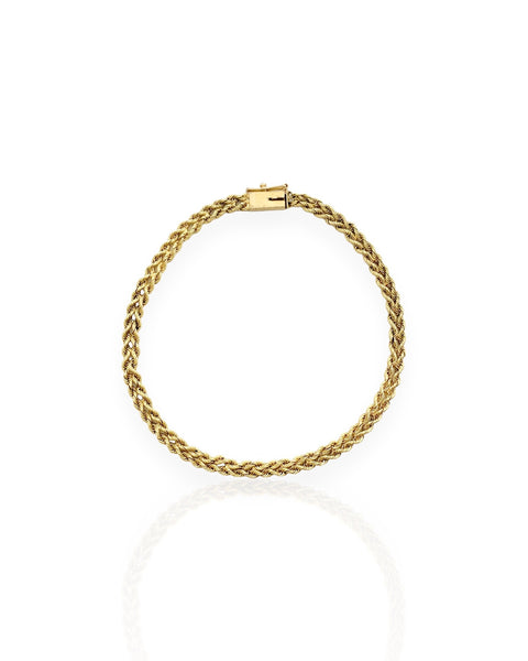 14k Gold Double Rope Chain Bracelet (7.25