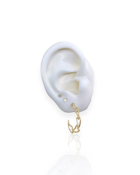 14k Gold Heart Scoop Earrings