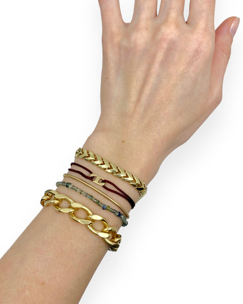 14k Gold Curb Chain Bracelet (7")