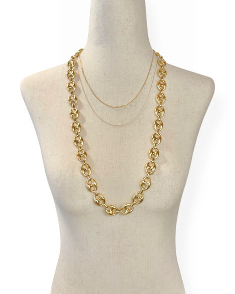 18k Gold Paperclip Chain Necklace (18")