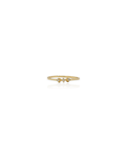 14k Gold Diamond Trilogy Ring (5.5)