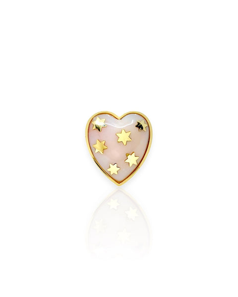 14k Gold Storrow Pink Opal Anna Heart Ring (5.75)