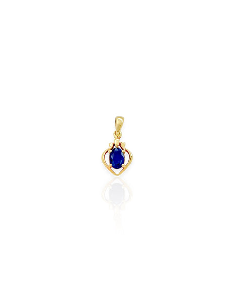 18k Gold Sapphire Heart Charm