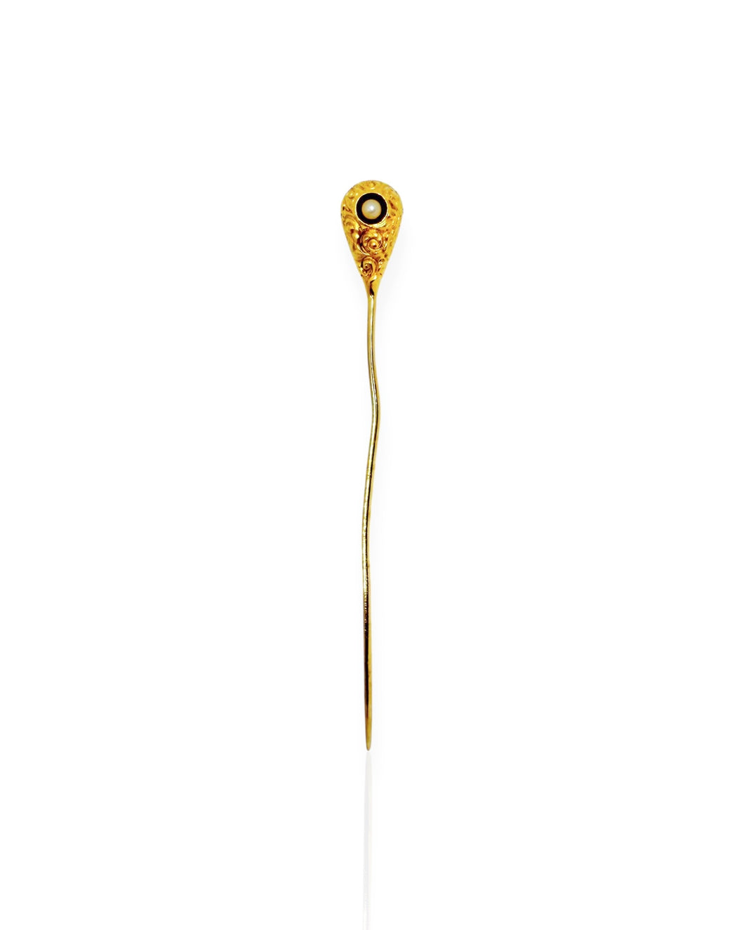 14k Gold Pearl Egg Stickpin