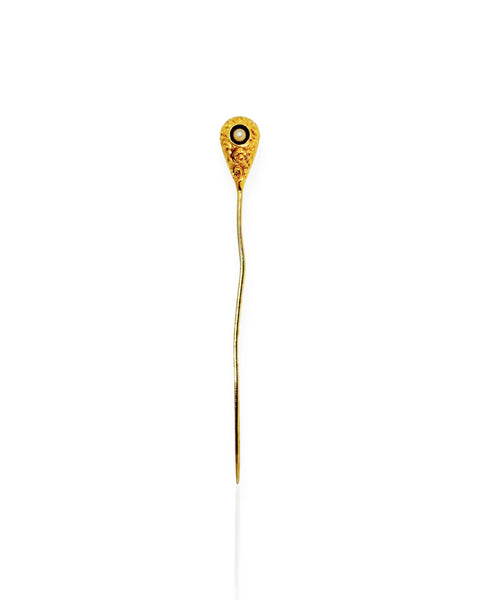 14k Gold Pearl Egg Stickpin