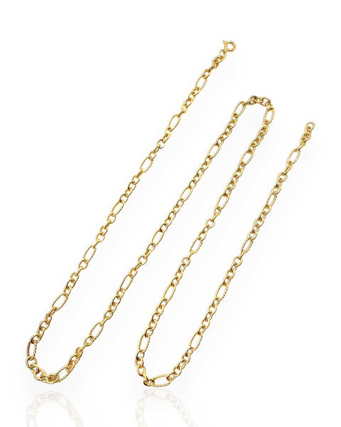 18k Gold Mixed Link Necklace (31.125